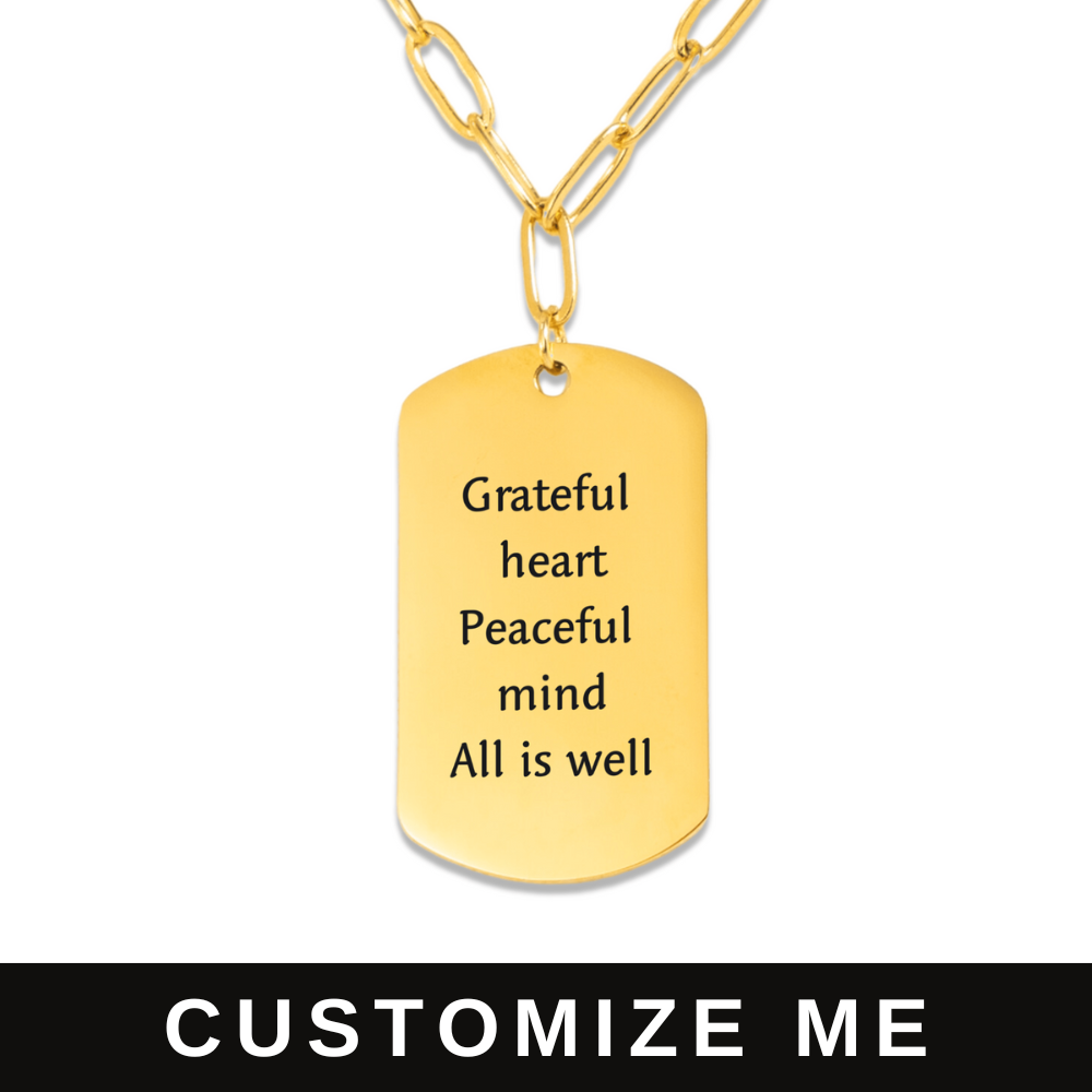 Your Affirmation on a Paperclip Tag Necklace