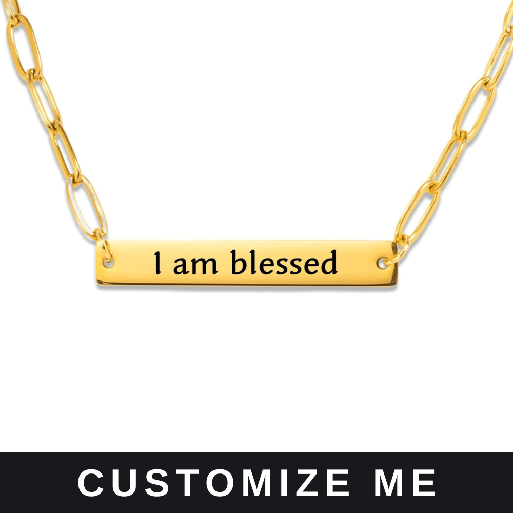 Your Affirmation on a Paperclip Plate Necklace