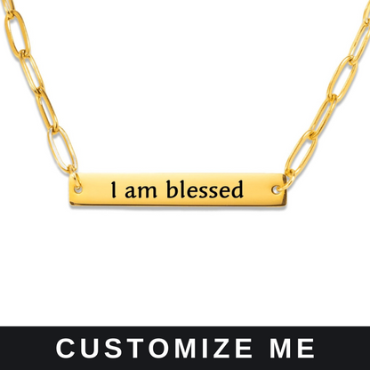 Your Affirmation on a Paperclip Plate Necklace