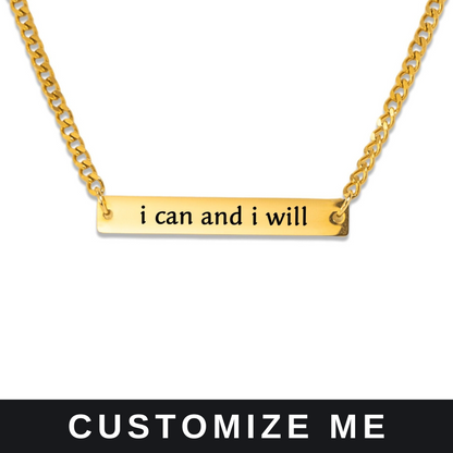 Your Affirmation on a Cuban Plate Necklace