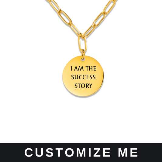 Your Affirmation on a Paperclip Coin Necklace