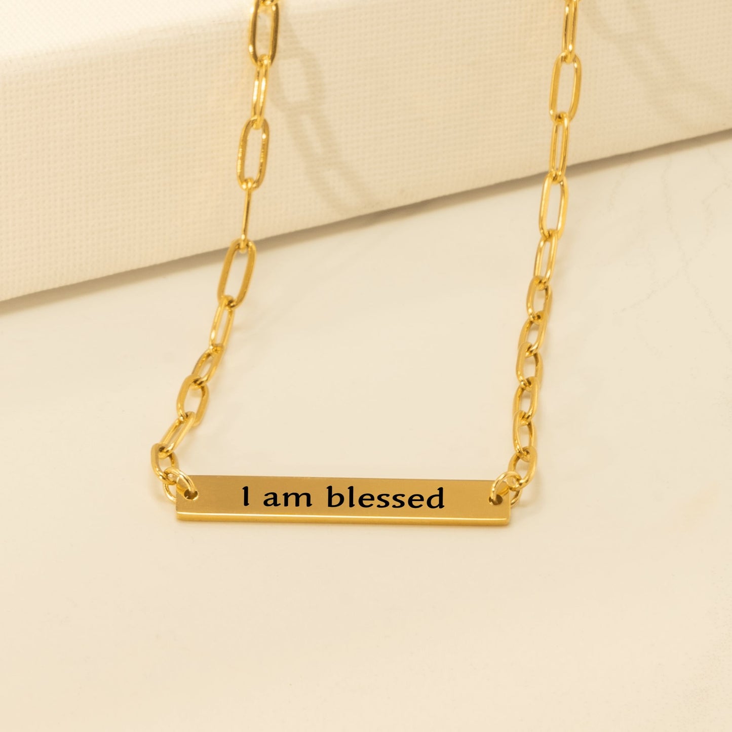 Your Affirmation on a Paperclip Plate Necklace