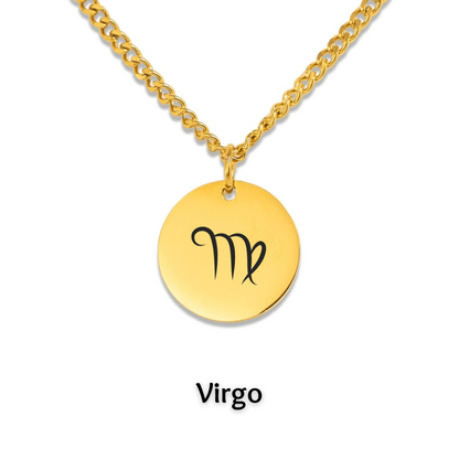 Virgo Cuban Coin Necklace