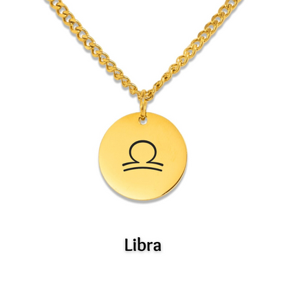 Libra Cuban Coin Necklace