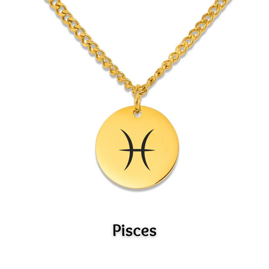 Pisces Cuban Coin Necklace