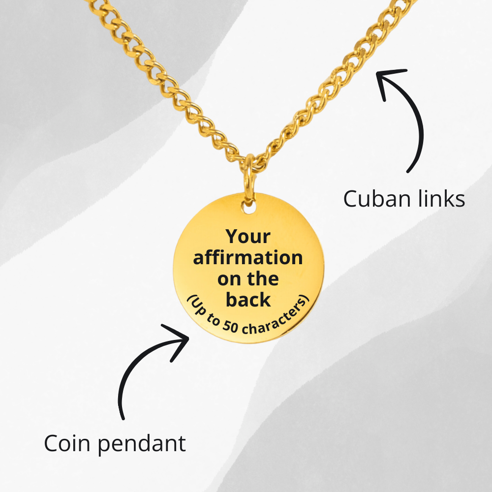 Aquarius Cuban Coin Necklace