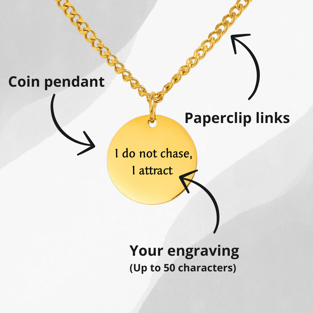 Your Affirmation on a Cuban Coin Necklace