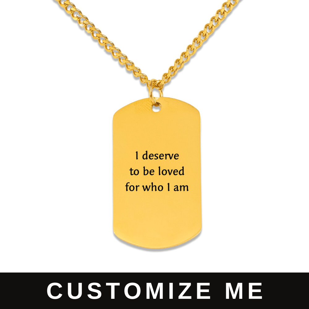 Your Affirmation on a Cuban Tag Necklace