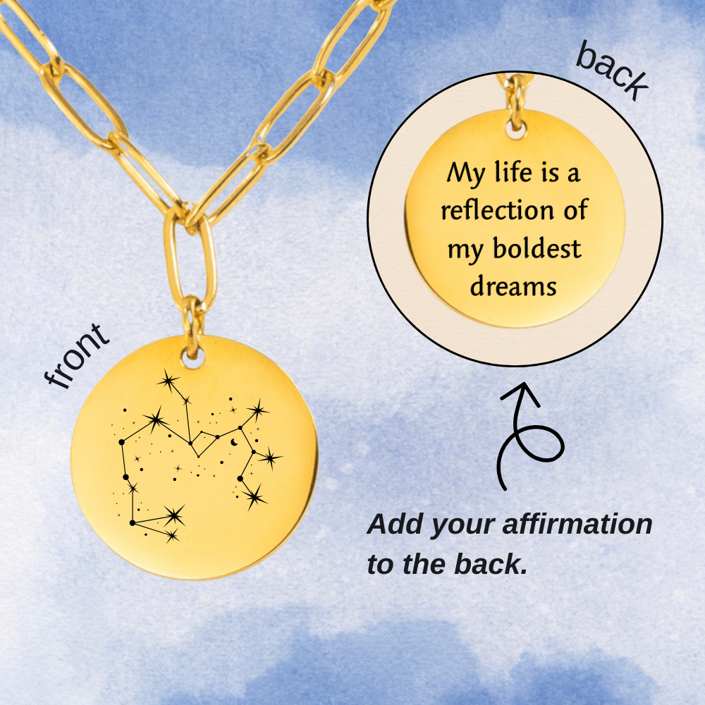 Sagittarius Constellation Paperclip Coin Necklace