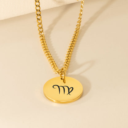 Virgo Cuban Coin Necklace