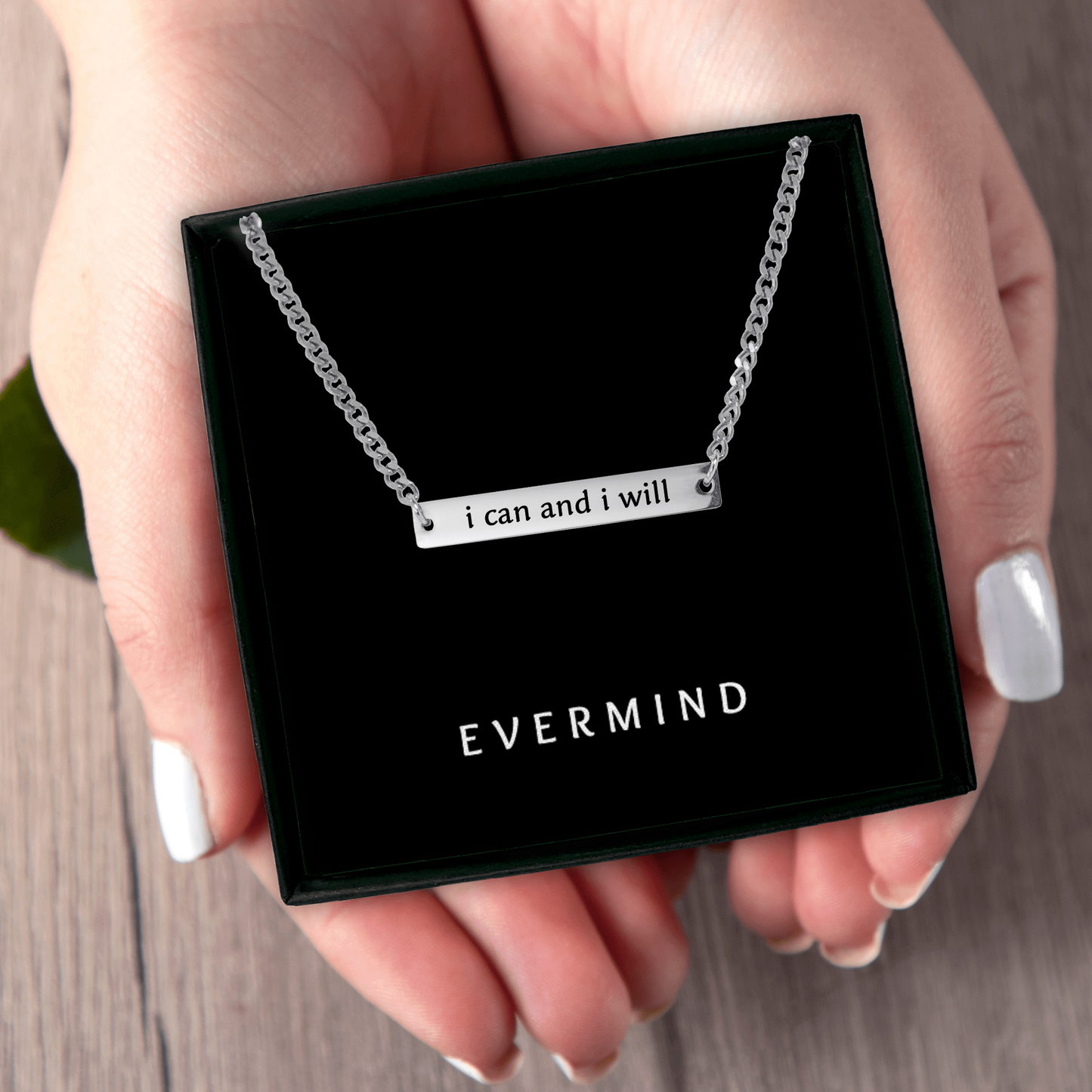 Your Affirmation on a Cuban Plate Necklace