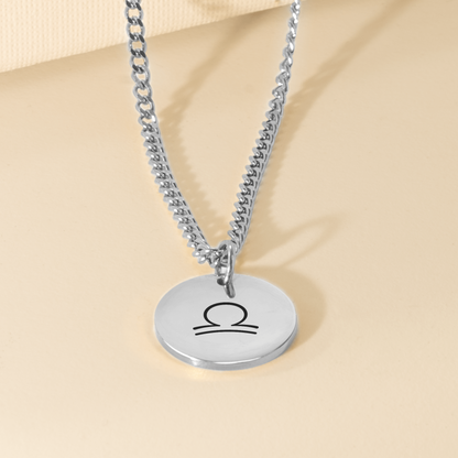 Libra Cuban Coin Necklace